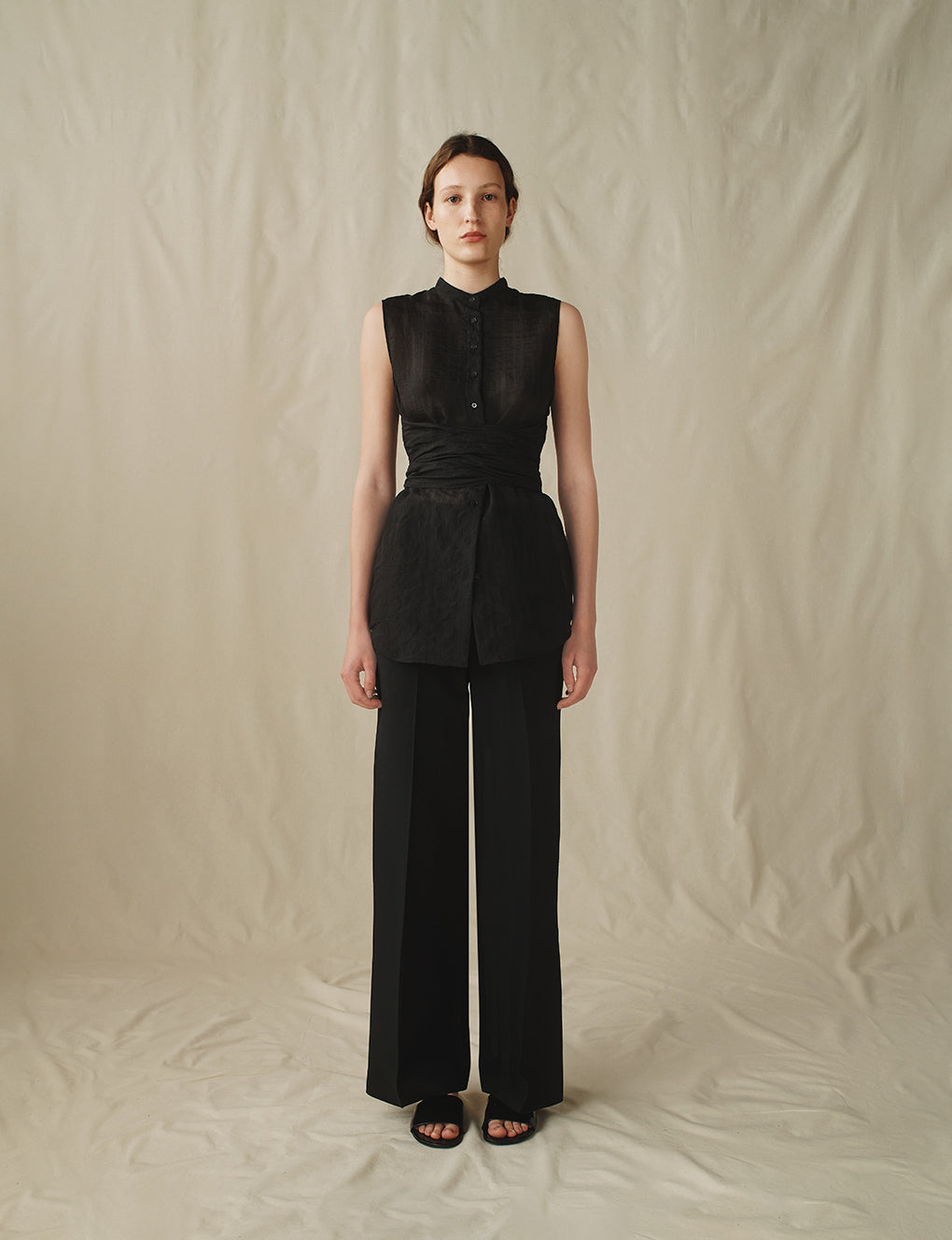 Womens | The Sheer Sash Top | Black
