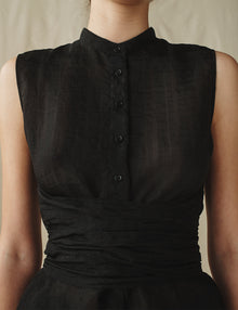 Womens | The Sheer Sash Top | Black