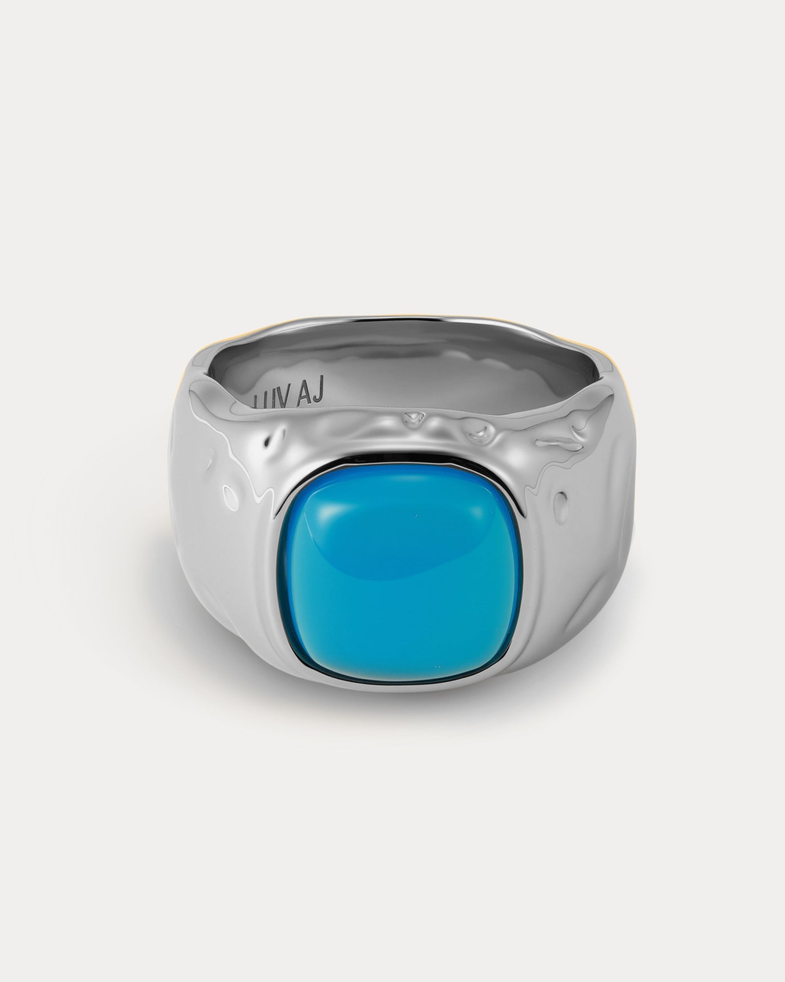 The Valencia Statement Ring | Silver | Blue Natural Stone