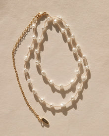 The Pearl Belly Chain | Brass | Blue Pearl