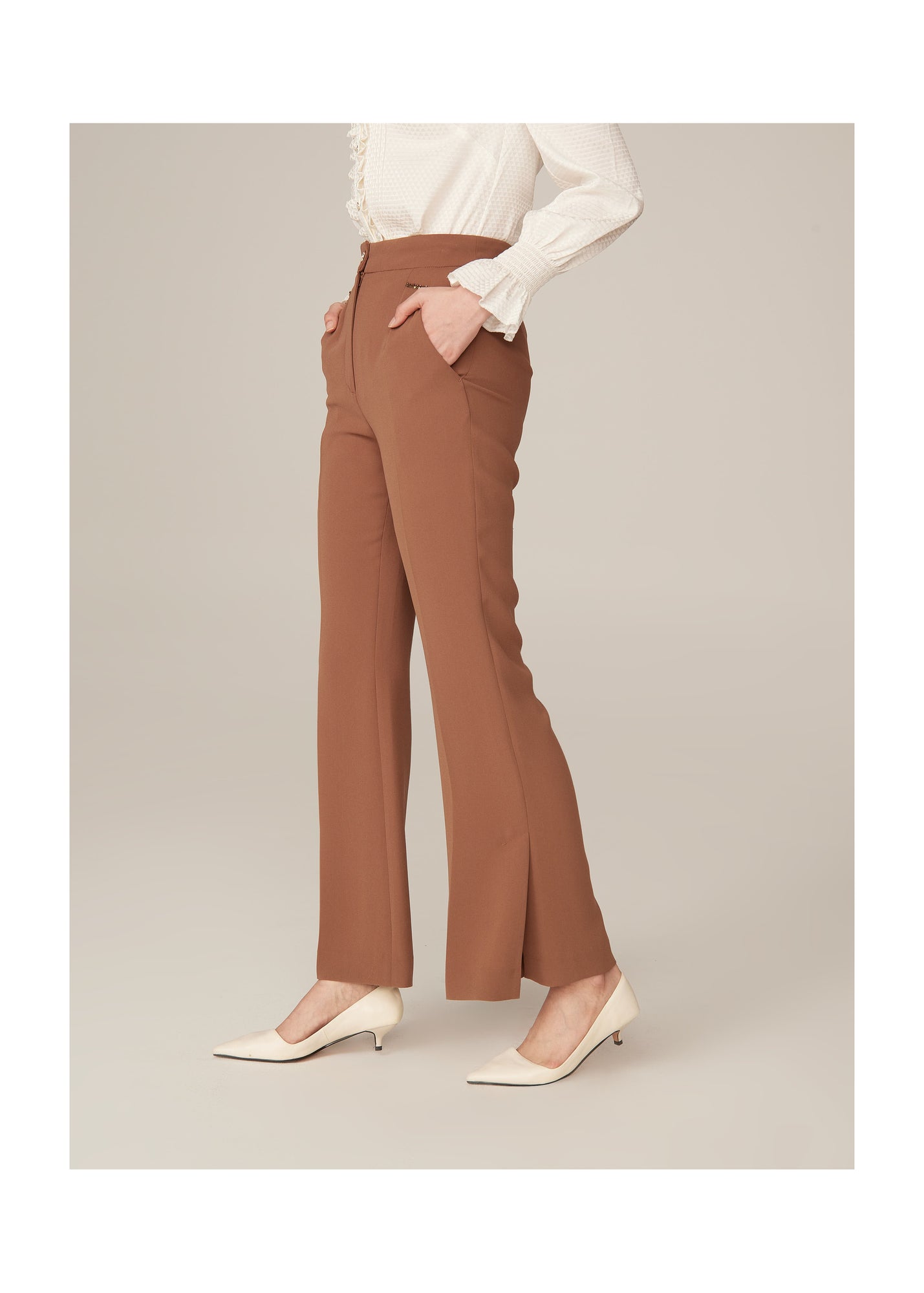 Triacetate Flare-Leg Pants | Brown