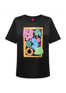 Triacetate Straight-Shoulder T-Shirt | Black