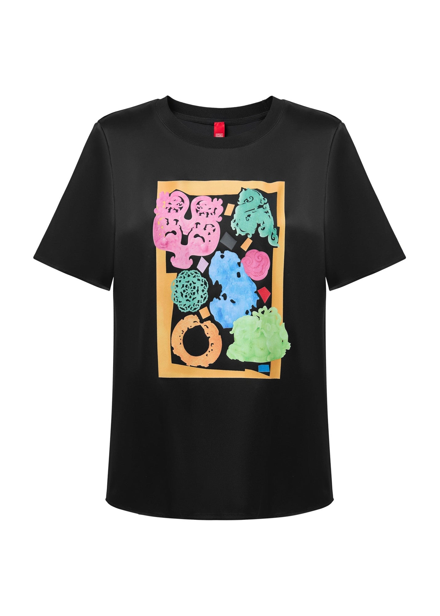 Triacetate Straight-Shoulder T-Shirt | Black