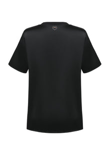 Triacetate Straight-Shoulder T-Shirt | Black