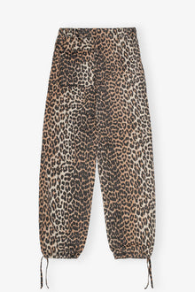Trousers in Leopard Washed Cotton Canvas | Almond Milk