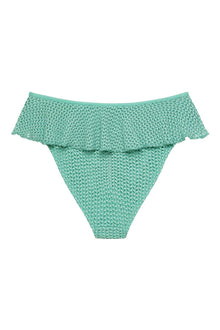 Tamarindo Ruffle Bikini Bottom | Turquoise Crochet