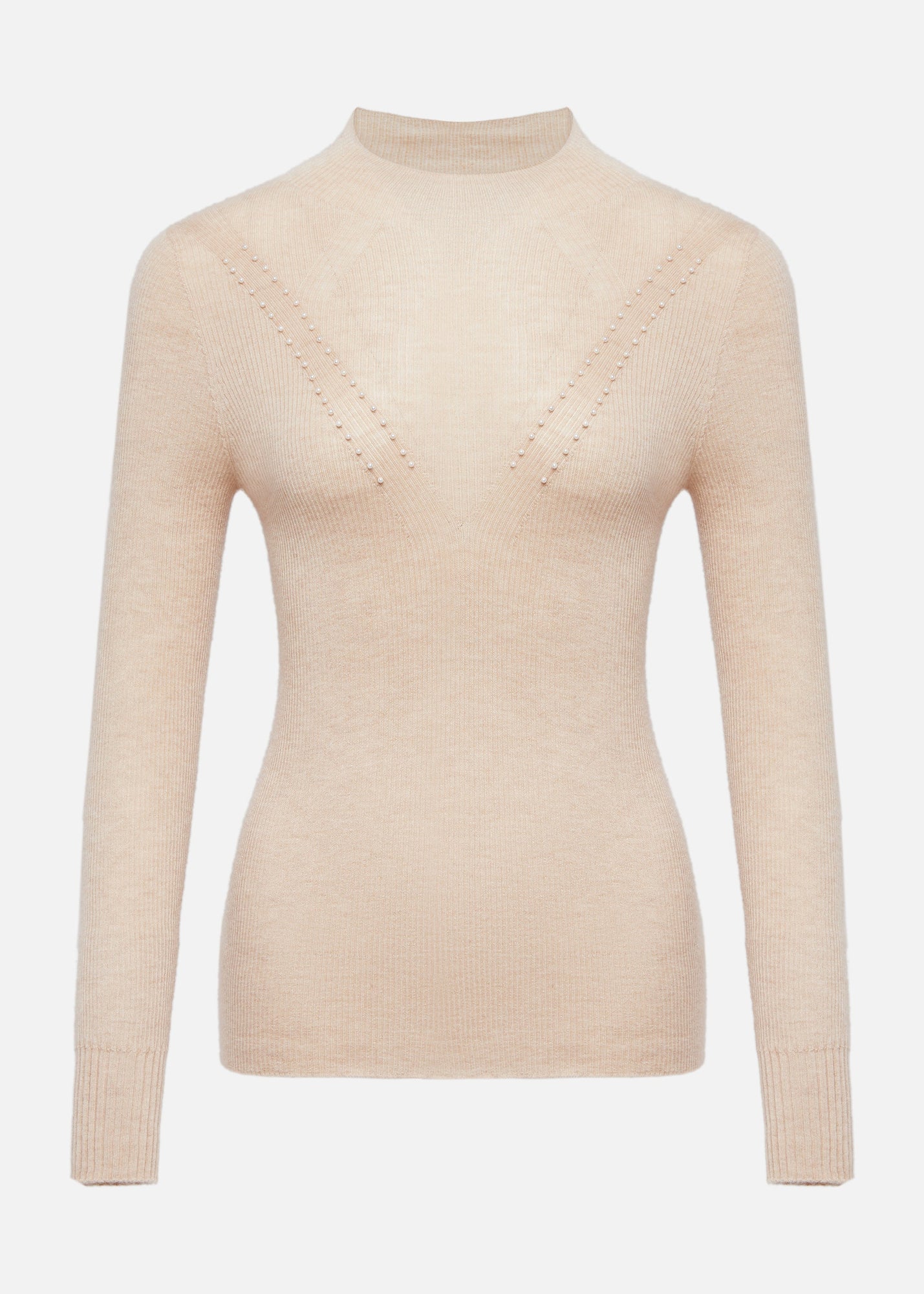 Turtleneck Cashmere Sweater | Beige