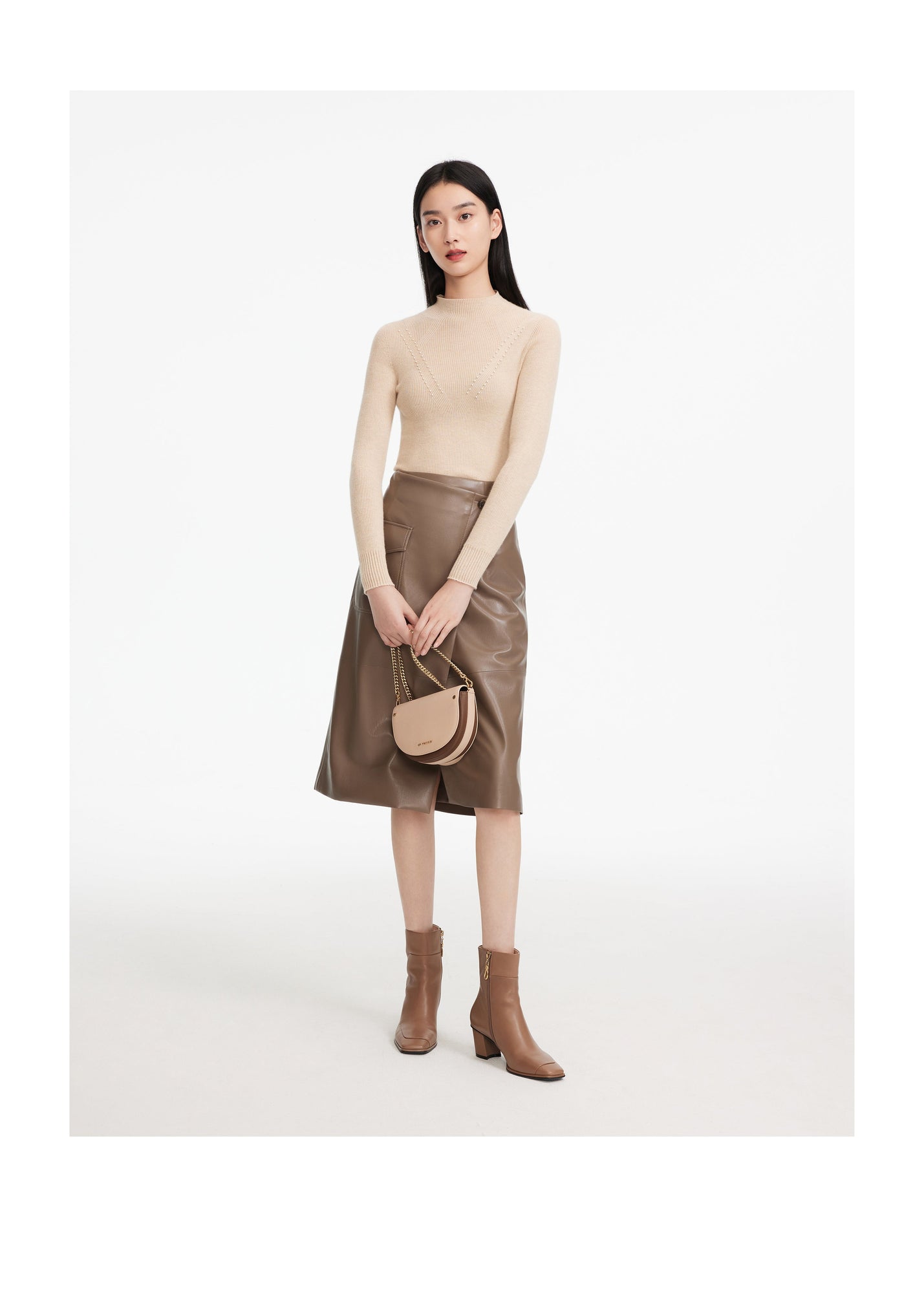 Turtleneck Cashmere Sweater | Beige
