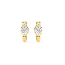1.00 CT Oval Lab-Grown Diamond | Hoop Earrings | 14K Yellow Gold over Sterling Silver | F Color | VS Clarity