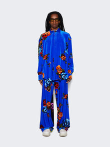 Men | VETEMENTS | Velvet Flower Lounge Pants | Blue