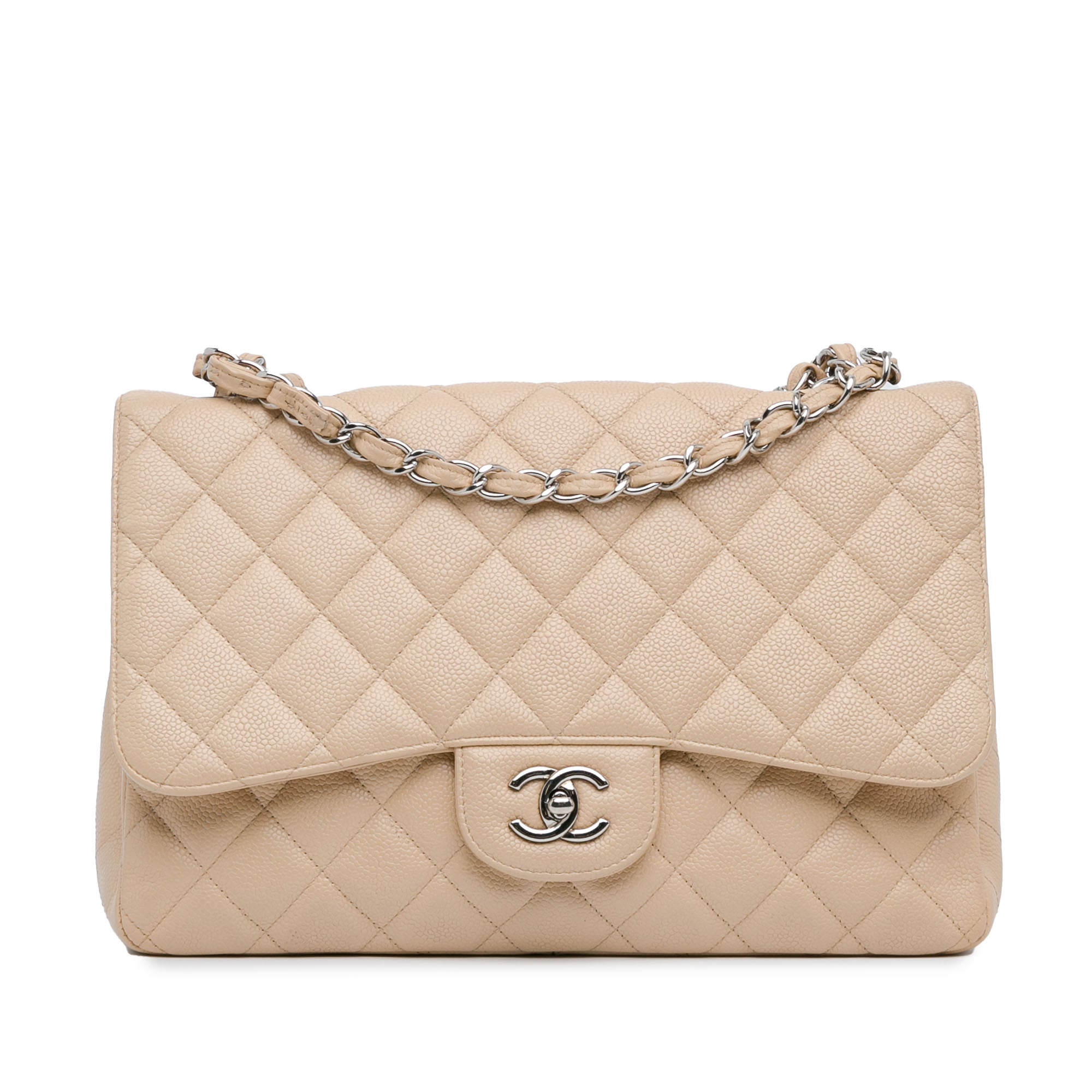 Chanel | Pre-Owned Jumbo Classic Caviar Single Flap Bag | Brown