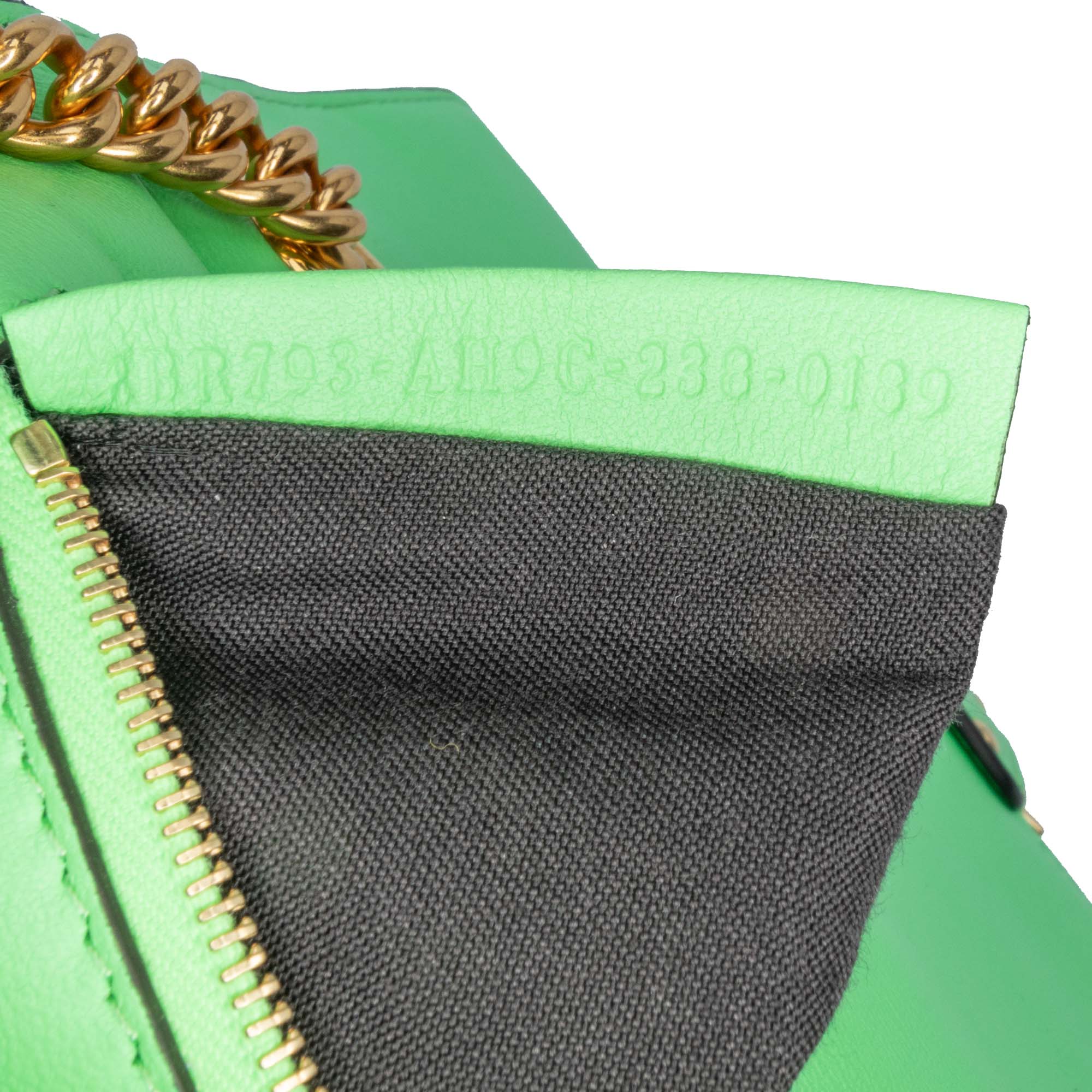 Fendi | Pre-Owned Zucca Embossed Leather Chain Midi Baguette | Green