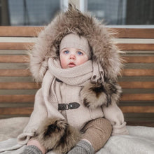 Unisex | Honeycomb Cashmere Pram Coat with Trim | Beige