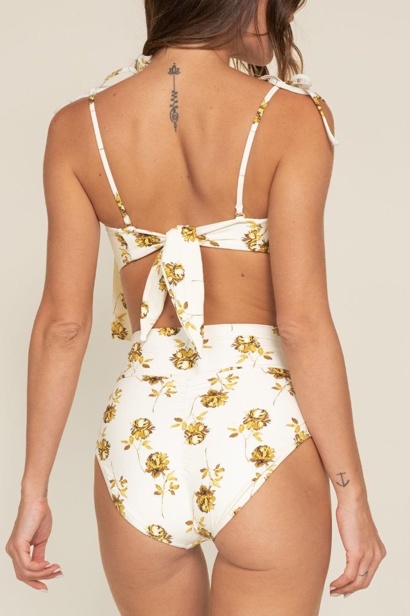 Added Coverage High Rise Bikini Bottom | Gold Filigree