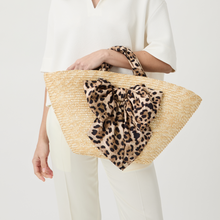 Carlotta Natural Straw Tote Bag | Leopard