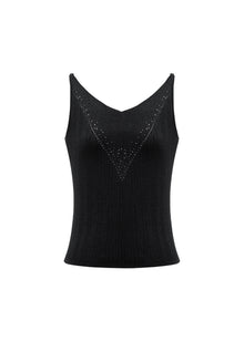 V-neck Knitted Vest | Black