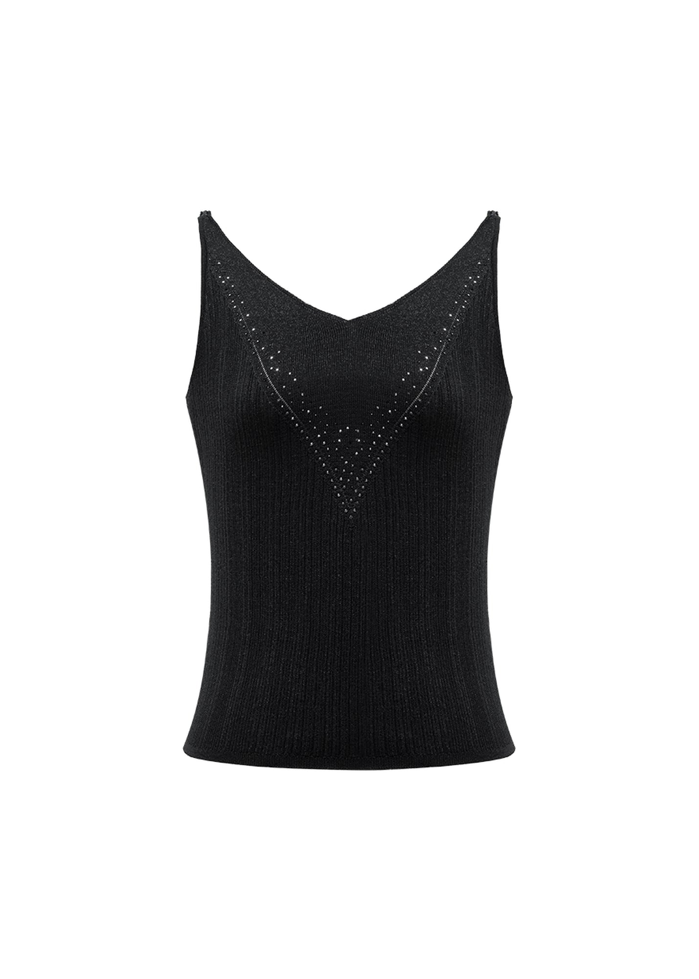 V-neck Knitted Vest | Black
