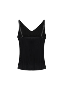 V-neck Knitted Vest | Black