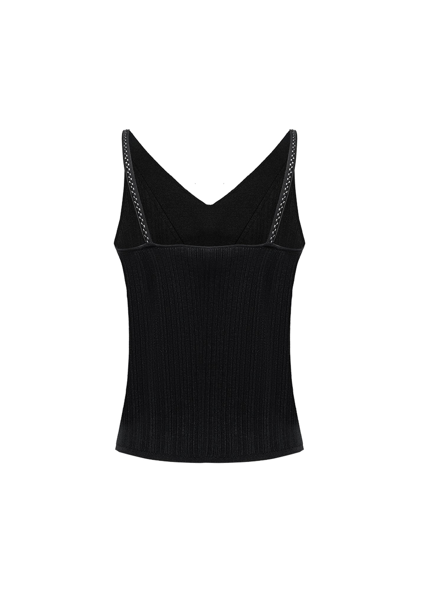 V-neck Knitted Vest | Black