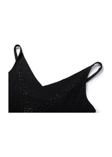 V-neck Knitted Vest | Black