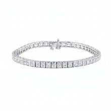 10.00 CT Princess Natural Diamond | Tennis Bracelet | 14K White Gold | G-H Color | VS Clarity