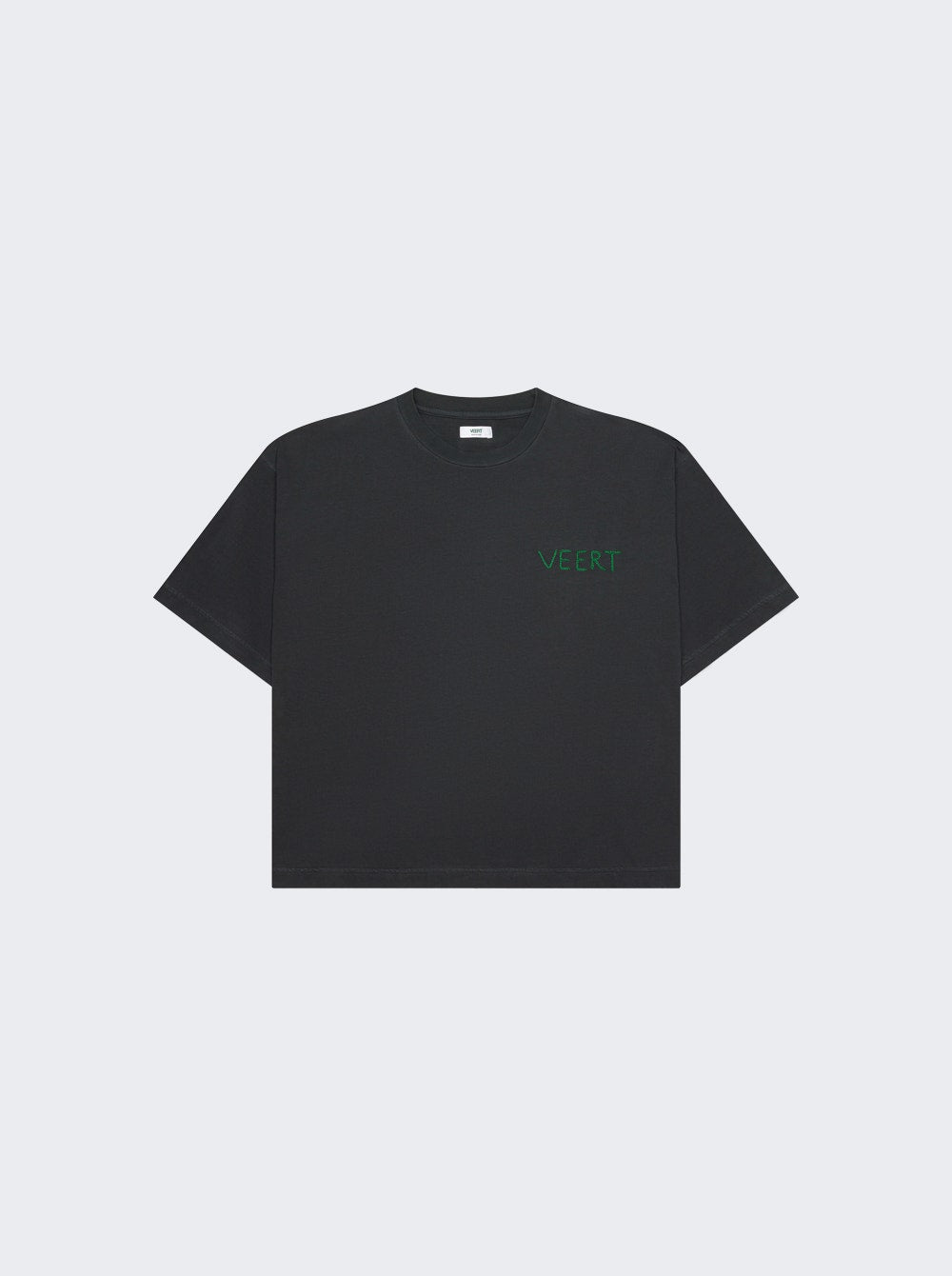 Men | VEERT | Handwritten Embroidered T-shirt | Dark Grey