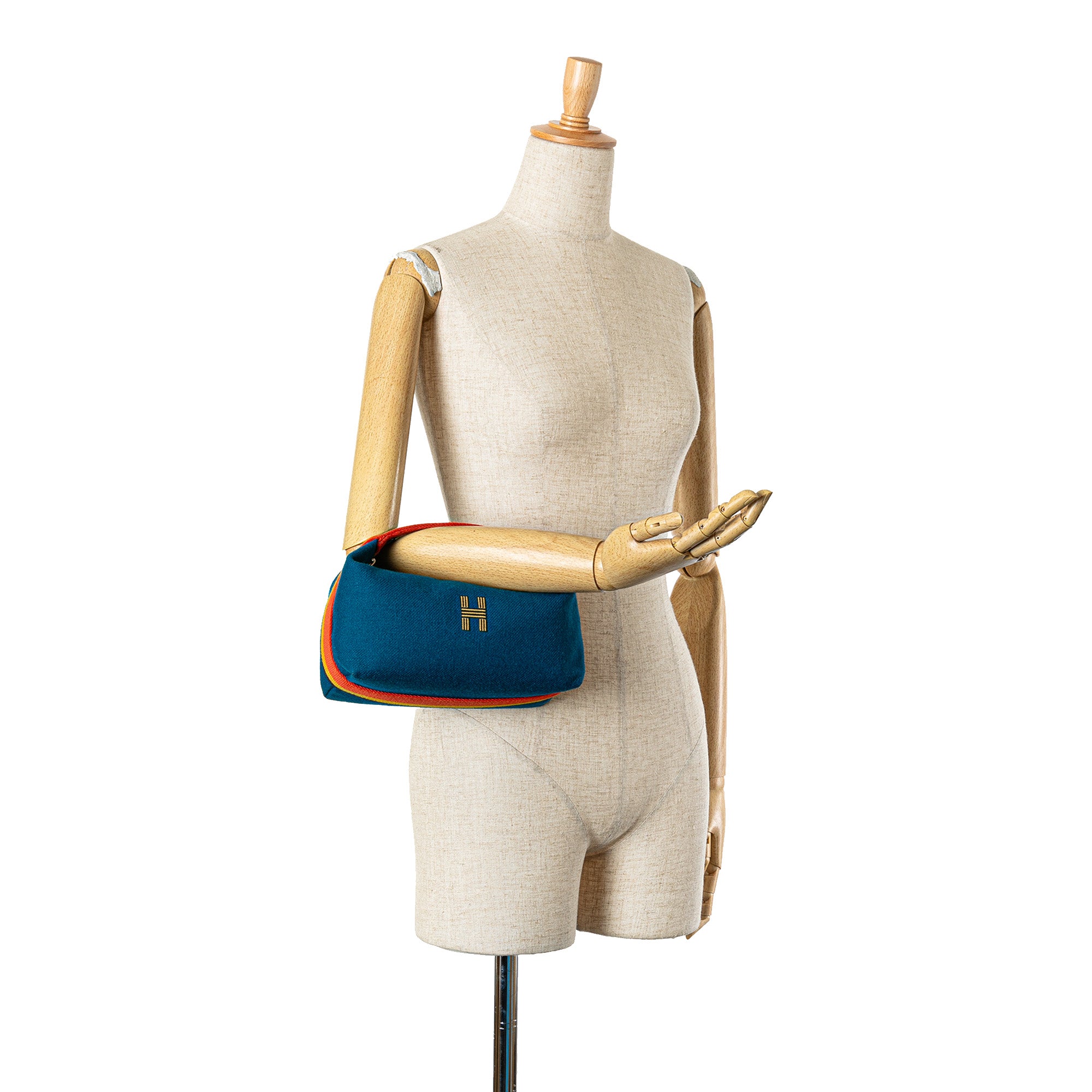 Hermès | Pre-Owned Small Toile Bride A Brac | Blue