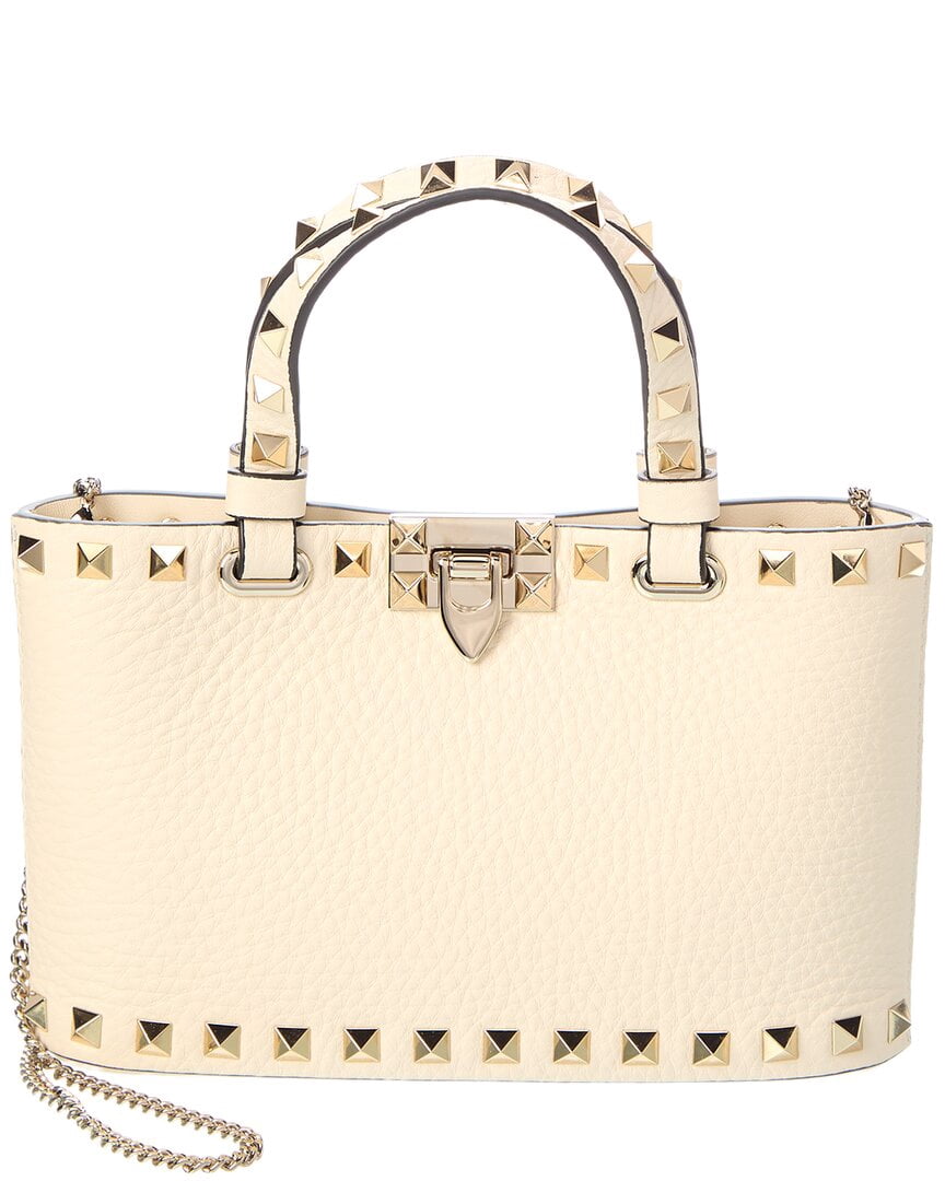 Valentino | Womens | Rockstud Mini Leather Tote | White