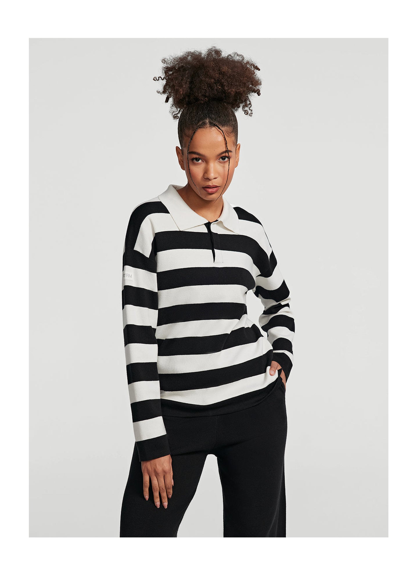 Varsity Striped Rugby Shirt | Black/White