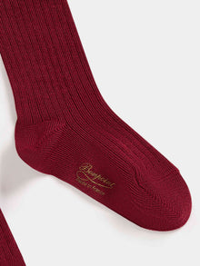 Girl | Thomina Ribbed Tights | Plum