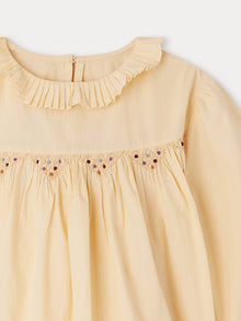 Girl | Tabatha Embroidered Smocked Blouse | Sand