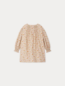 Girl | Divine Dress In Cotton And Wool Liberty Fabric | Baby Pink