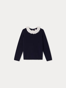 Girl | Génial Cotton And Wool Sweater | Navy