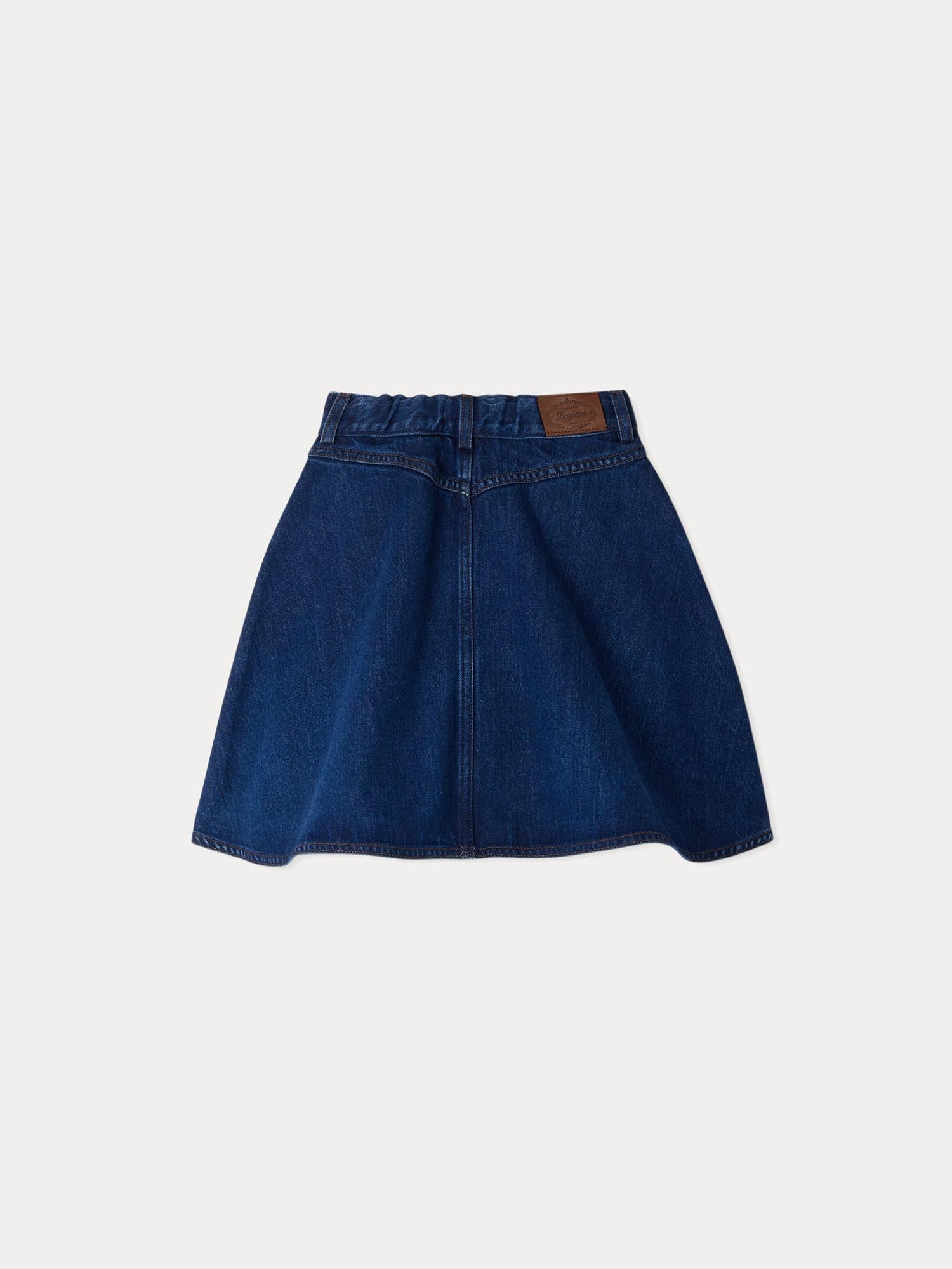 Girl | Gingia Denim Skirt | Light Jean