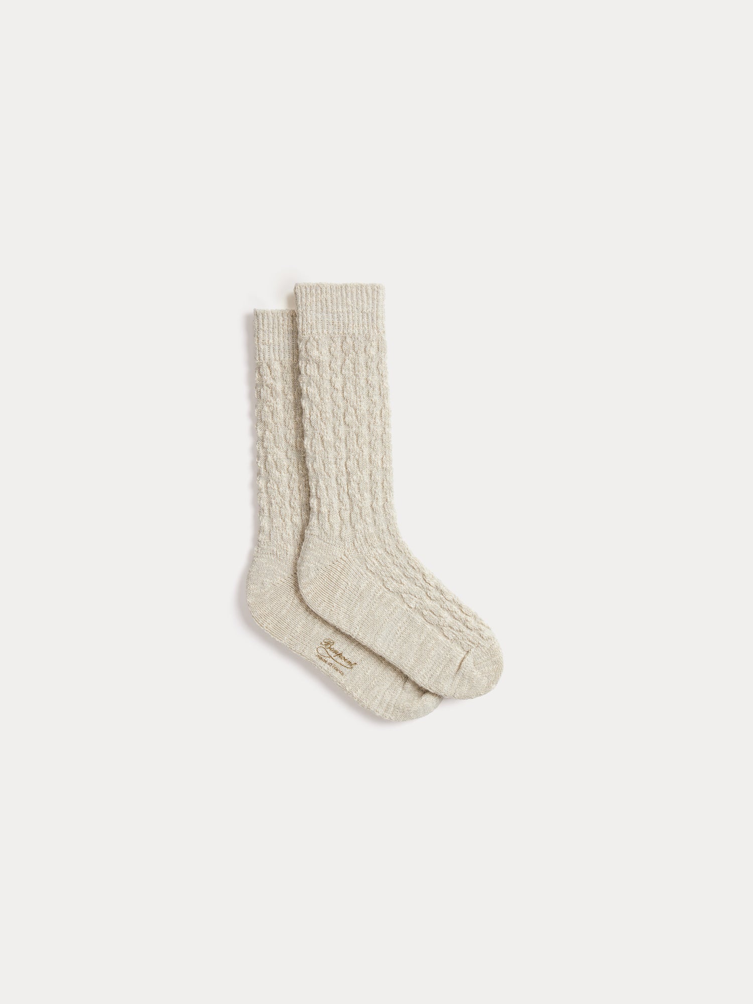 Girl | Gratiane Knee High Cable Knit Socks | Mottled Putty