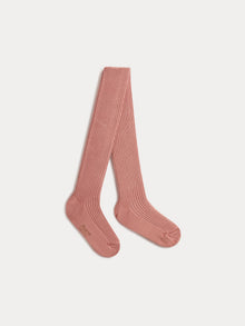 Girl | Thomina Pink Cotton Tights | Pink Blush