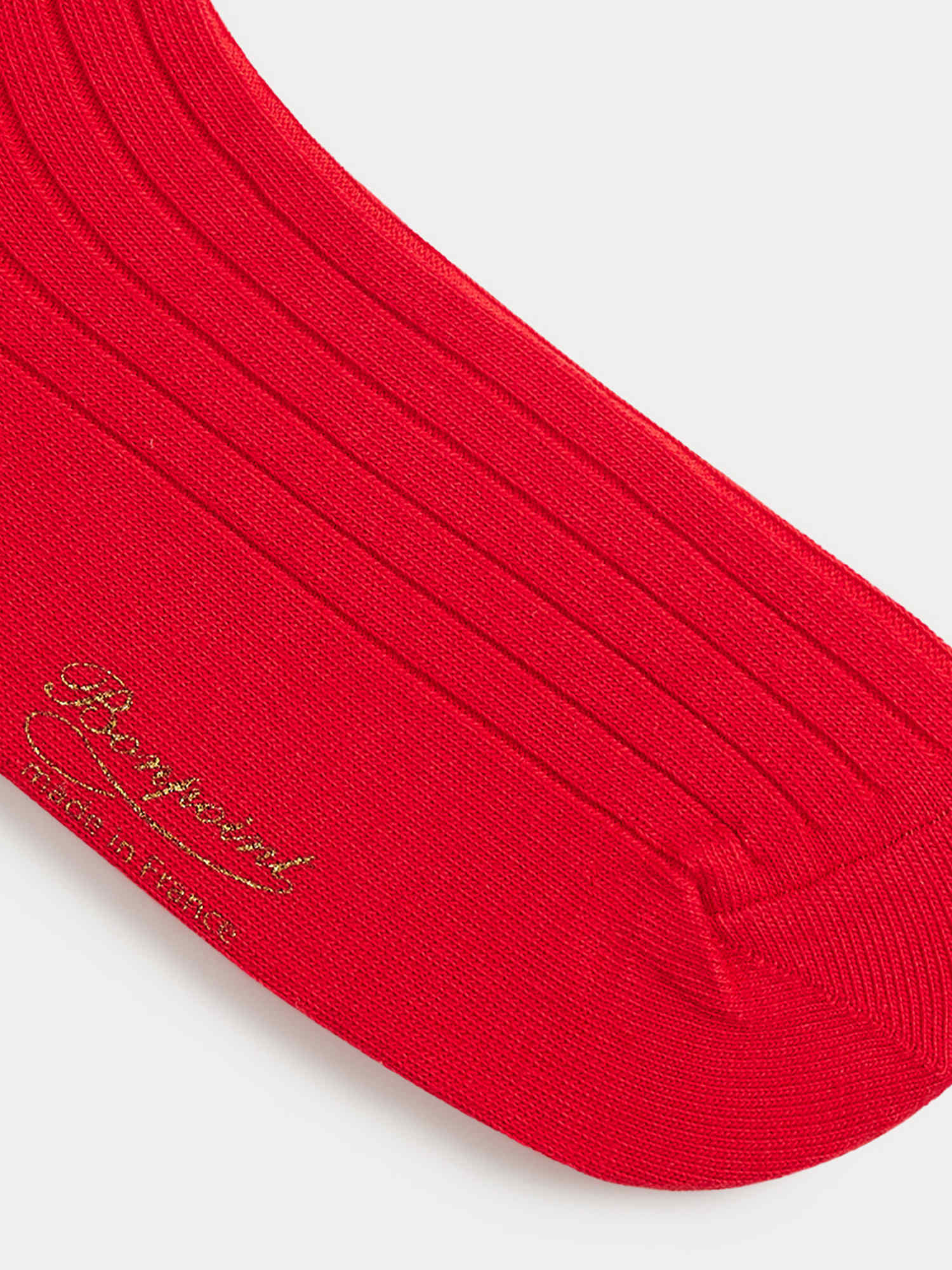 Girl | Thorild Short Red Wide Ribbed Socks | Red