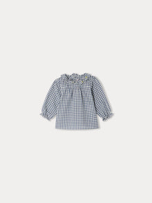 Girl | Dojoba Gingham Check Blouse | Slate Grey