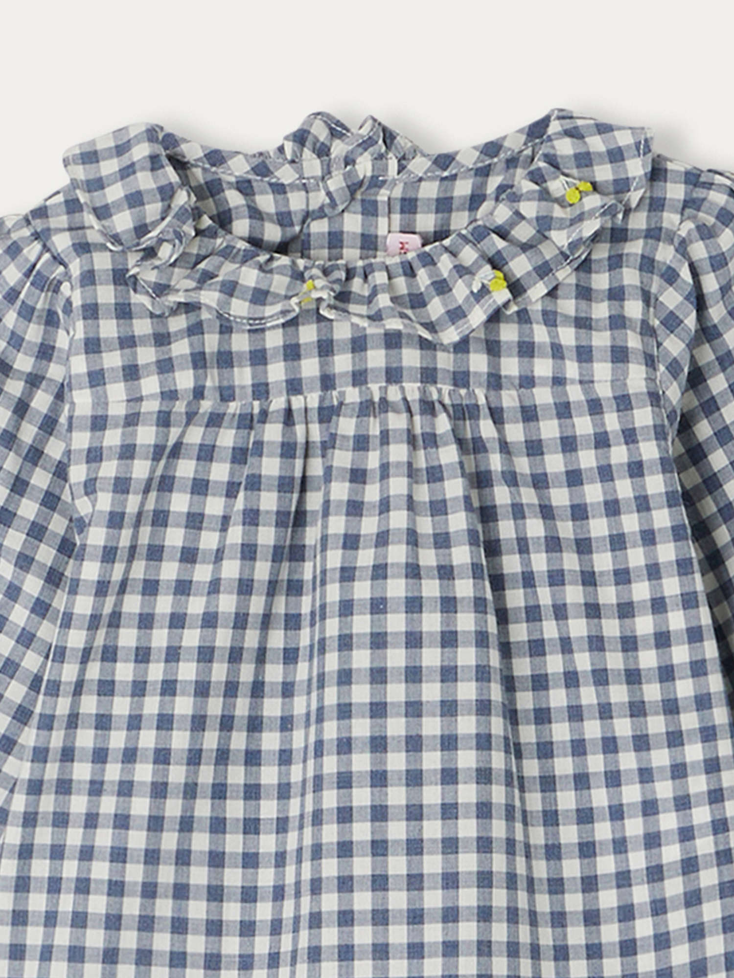 Girl | Dojoba Gingham Check Blouse | Slate Grey
