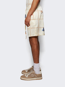 Men | NAHMIAS | Wildlife Silk Shorts Ivory | White