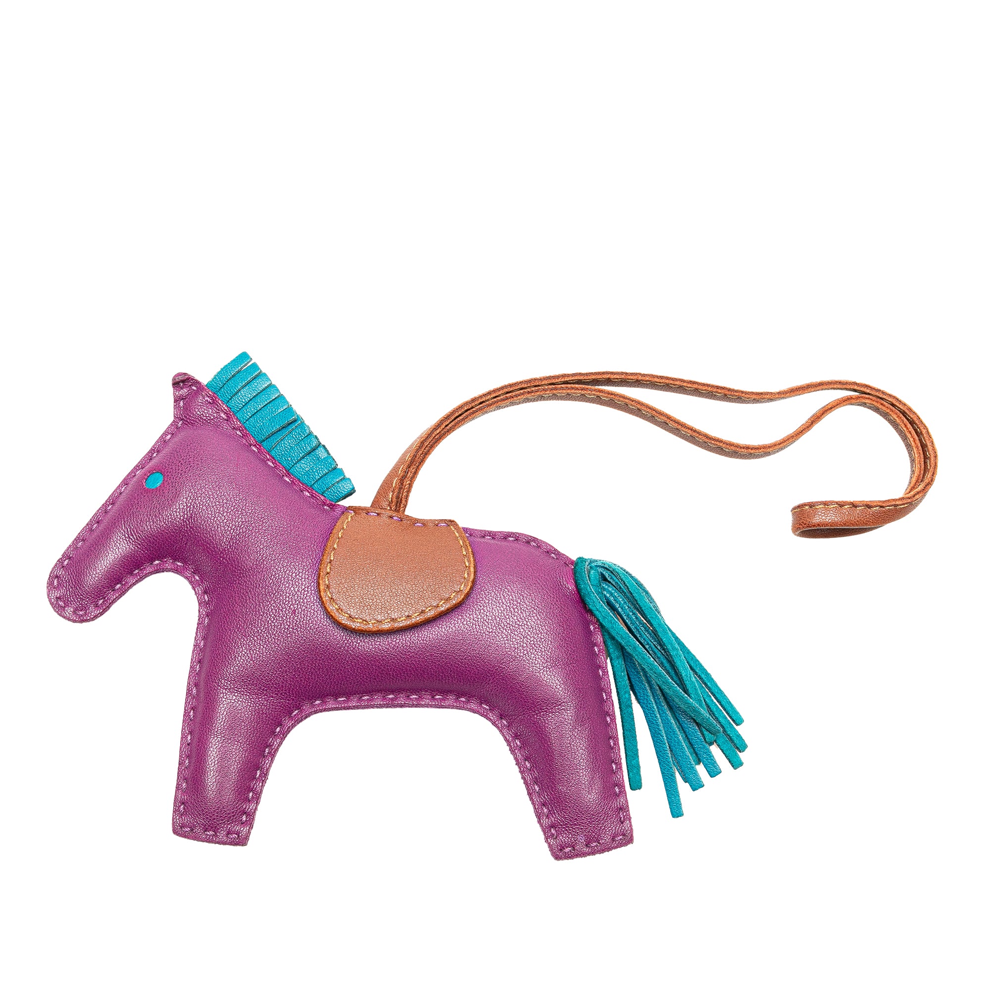 Hermès | Pre-Owned Milo Lambskin Grigri Rodeo Bag Charm PM | PurpleMulti