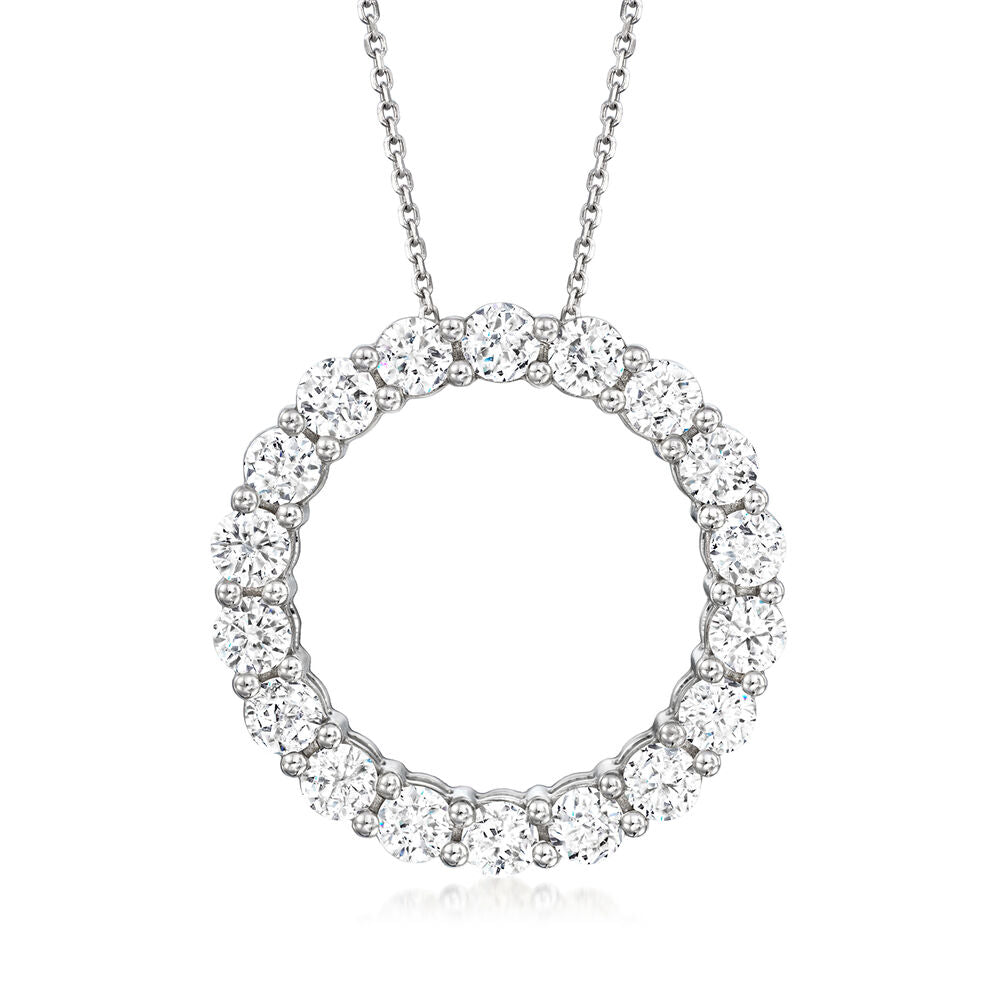 2.00 CT Round Lab-Grown Diamond | Pendant Necklace | 14K White Gold