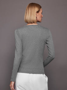 Wesley | Rivington Ribbed Long Sleeve Top | Grey Heather