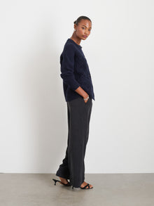 Women | Riley Pant in Drapey Twill | Rich Black