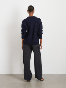 Women | Riley Pant in Drapey Twill | Rich Black