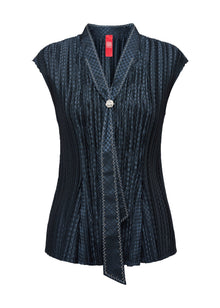 Waist-Cinched Shirt Top | Navy