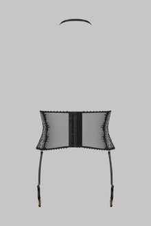 Waist cinched with suspenders - Accroche Coeur | Black