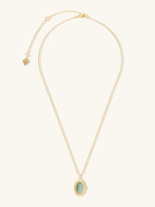 Aura Amazonite Locket Necklace | Amazonite | 14K Gold Plated Brass
