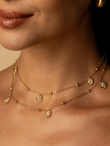 Daisy Multi Body Chain | 5A Grade Cubic Zirconia | 14K Gold Plated Brass