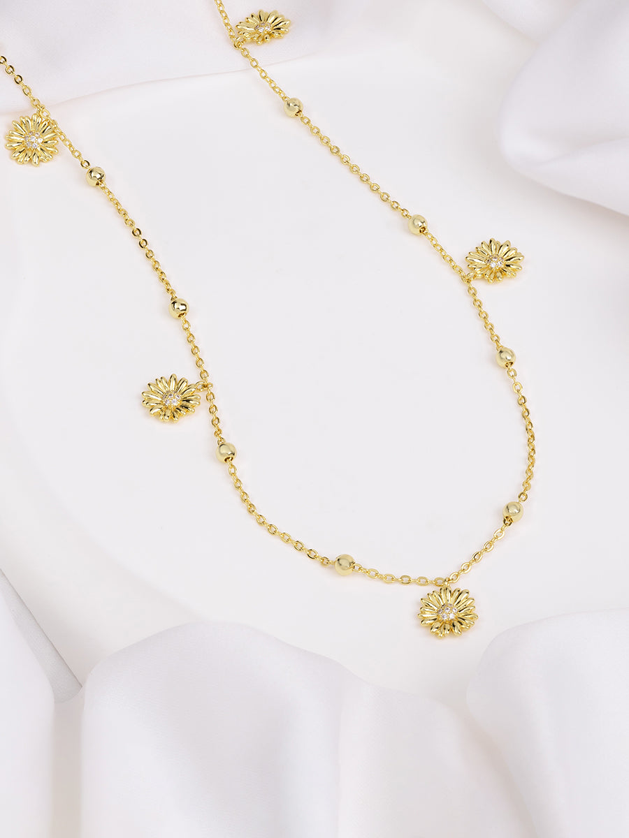 Daisy Multi Body Chain | 5A Grade Cubic Zirconia | 14K Gold Plated Brass